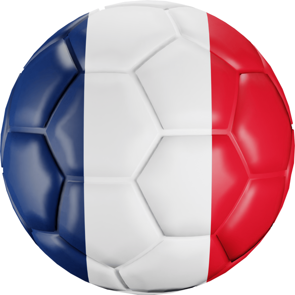 Soccer ball with France nation flag